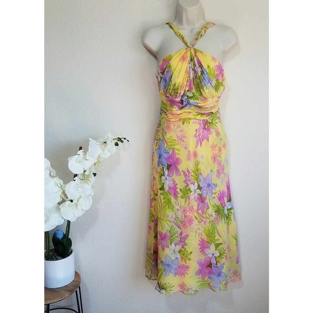 Anne Klein Vintage Silk Midi Dress